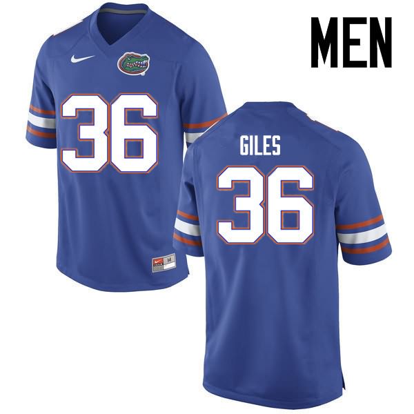 NCAA Florida Gators Eddie Giles Men's #36 Nike Blue Stitched Authentic College Football Jersey LQT8264MR